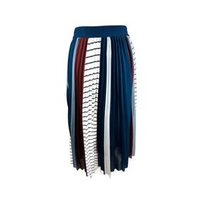 ⭐️ 3/$15 Chic Striped Midi Skirt in Navy, Burgundy, and White Size M